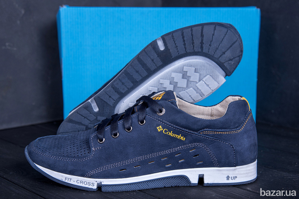 Мужские кожаные летние кроссовки, перфорация Colum Blue Киев - изображение 10