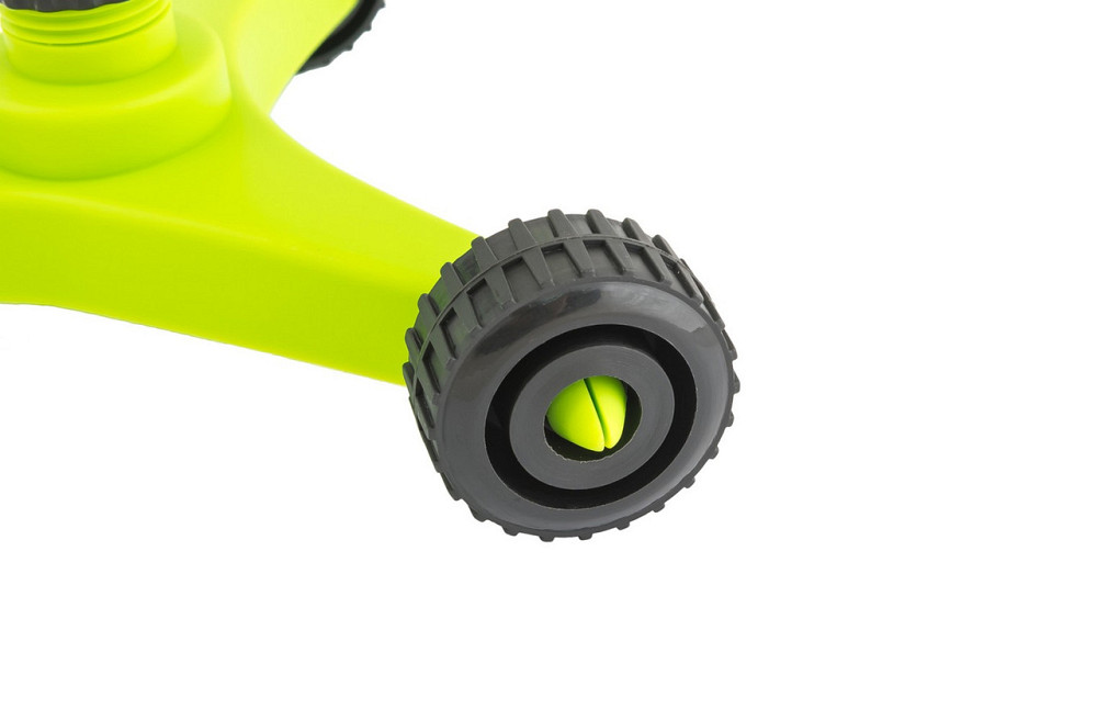 Ороситель для полива вращающийся MASTERTOOL 3-х рожковый ½" на колесиках 12 м 180 м² 92-9332 Харків - зображення 5