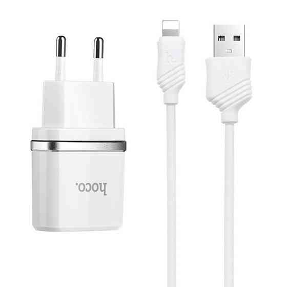 СЗУ Hoco C12 Charger + Cable Lightning 2.4A 2USB Херсон