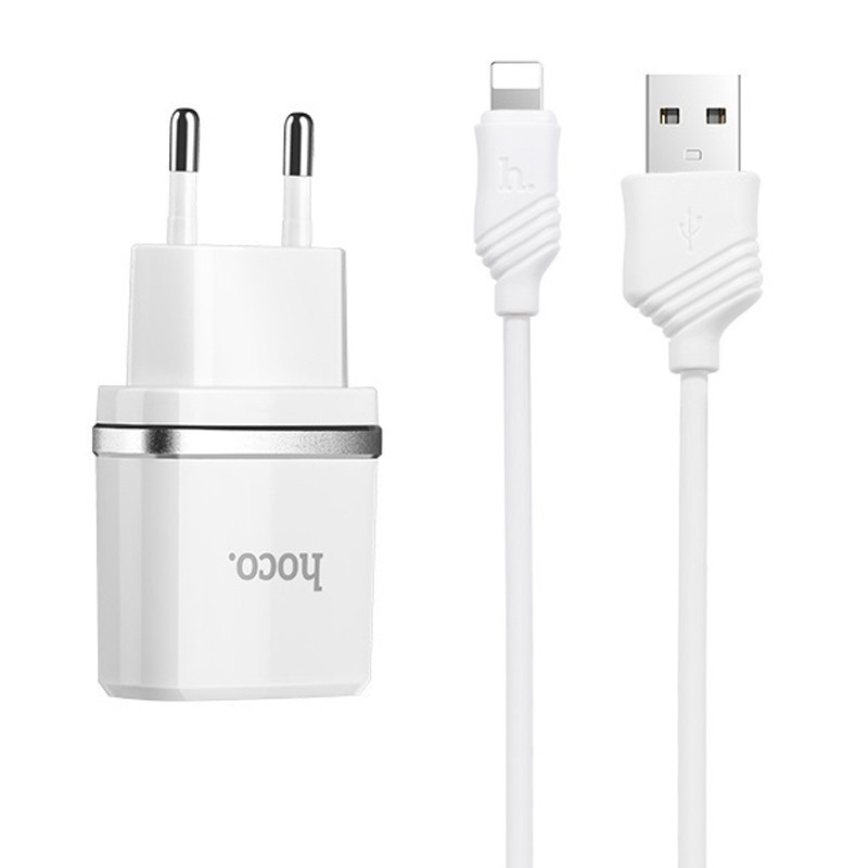 СЗУ Hoco C12 Charger + Cable Lightning 2.4A 2USB Херсон - зображення 1