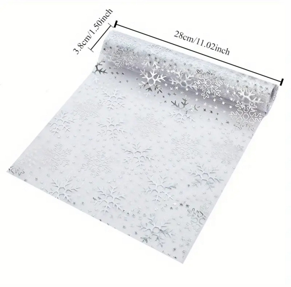 Дорожка новогодняя Leeseph Снежинки 28*275 см серебро Одеса - зображення 11