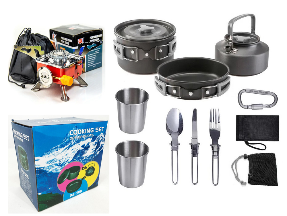 Набір туристичного посуду з плитою і столовими приладами Киев - изображение 1