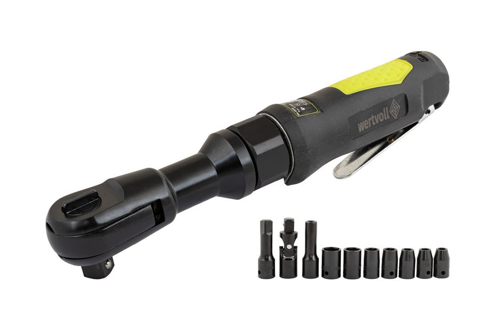 Гайковерт пневматический WERTVOLL 1/2" 160 об/мин 115 л/мин 6.3 bar 69 Нм реверс TPR покрытие корпус Харьков - изображение 1