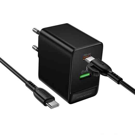 СЗУ Borofone BAS16A Erudite PD45W+QC3.0 (1USB-A/1C) + кабель Type-C to Type-C Херсон