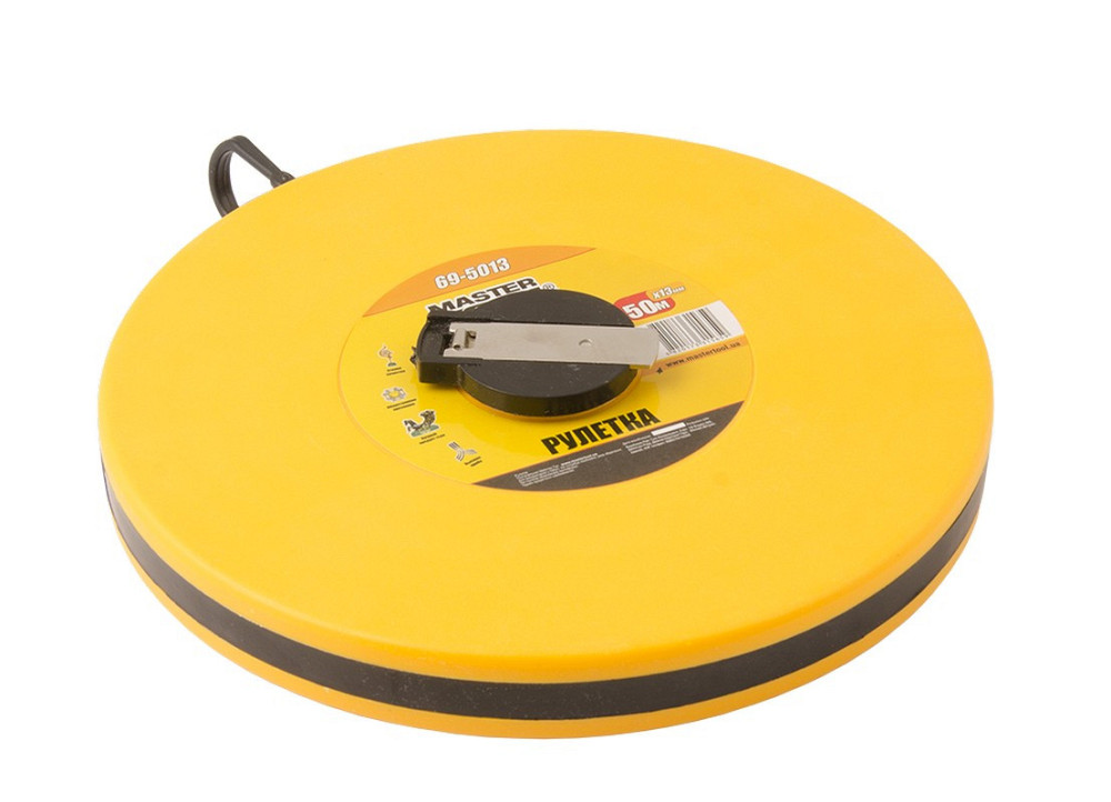 Рулетка MASTERTOOL 50 м х 13 мм стекловолоконное полотно ударопрочный корпус 69-5013 Харків - зображення 2