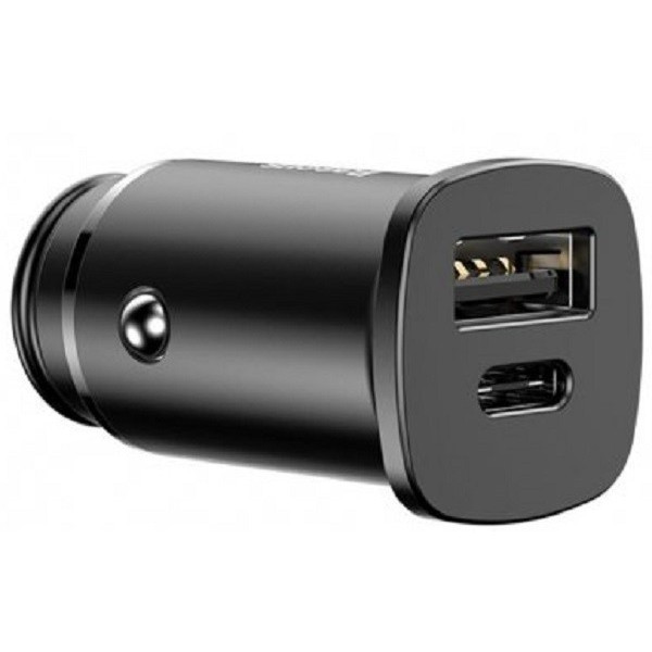 Автомобільний зарядний пристрій Baseus Square Metal A+C 30W PD3.0, QC4.0+, SCP, AFC Black (CCALL-AS0 Харьков - изображение 2