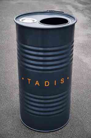 Урна з попільничкою 100 л з металевої бочки з нанесенням логотипу вашого бізнесу Київ