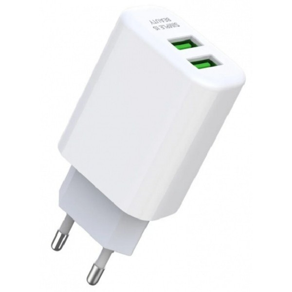 Мережевий зарядний пристрій XO L85C Double USB 12W 2.4A White (Код товару:24852) Харків - зображення 4