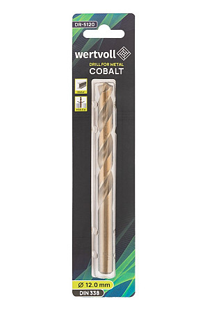 Сверло для металла WERTVOLL HSS 12.0х151 мм COBALT DIN 338 DR-5120 Харків - зображення 3