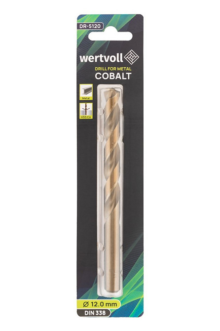 Сверло для металла WERTVOLL HSS 12.0х151 мм COBALT DIN 338 DR-5120 Харьков - изображение 3