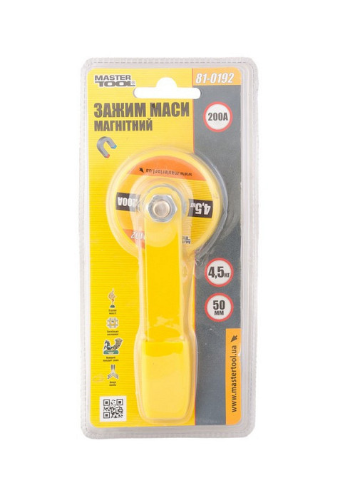 Зажим массы магнитный MASTERTOOL 4,5 кг Ø 50 мм 200 А 81-0192 Харків - зображення 3