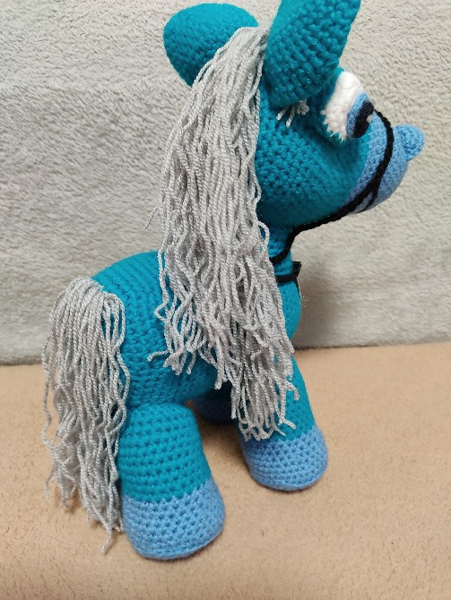 Кінь коник в'язана іграшка м'яка ручна робота Нововолинськ - зображення 2