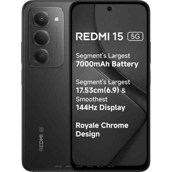 Смартфон Xiaomi Redmi 15 5G 4/128GB NFC Midnight Black (No Adapter) Global (Код товару:42605) Харків
