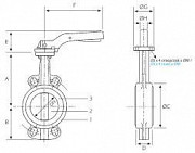 Затвор "Баттерфляй" Ду 150 ( Поворотная заслонка межфланцевая чугун с нержавеющим диском ) Киев