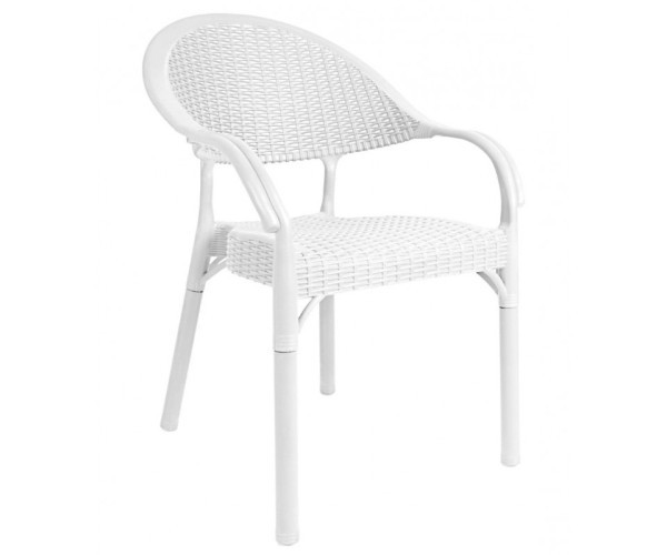 Стілець Софія пластиковий ротанг білий Днепр - изображение 1