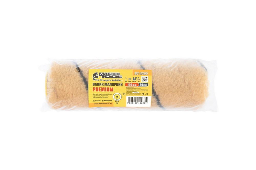 Валик малярный MASTERTOOL Premium 30/150/11 мм Ø 6 мм 92-4305_Р Харків - зображення 3