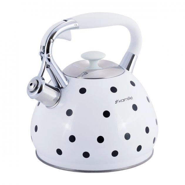 Чайник із свистком Kamille KM-0695WH 3 л білий Киев - изображение 1