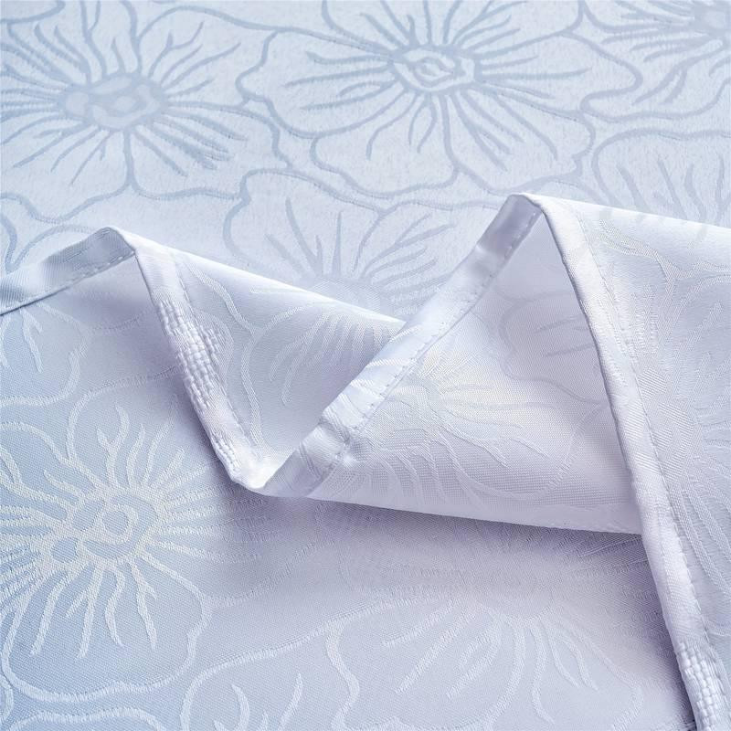 Жаккардовая скатерть Leeseph с цветочным рисунком 130х180см белая Одесса - изображение 3