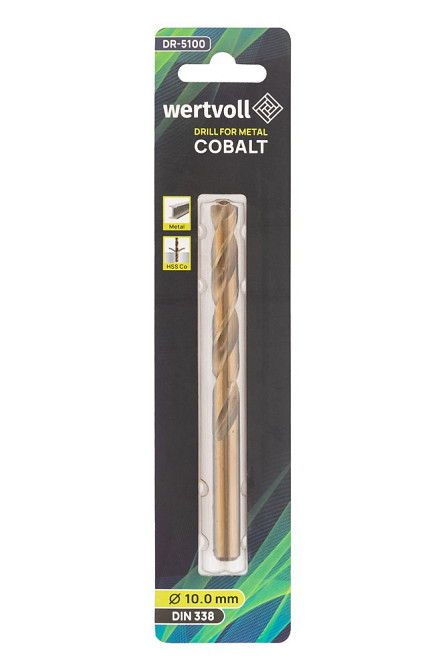 Сверло для металла WERTVOLL HSS 10.0х133 мм COBALT DIN 338 DR-5100 Харьков - изображение 3