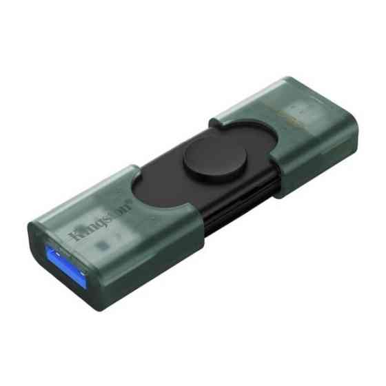 Флеш пам'ять Kingston DataTraveler DuoG2 256GB USB 3.2 + Type-C  Black/Green (DTDEG2/256GB) (Код тов Харьков
