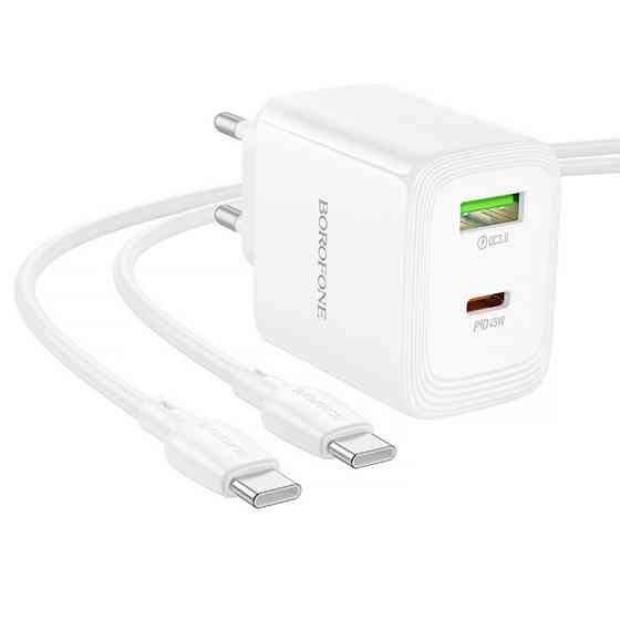 СЗУ Borofone BN30 Cargador PD45W+QC3.0 (1USB-A/1C) + кабель Type-C to Type-C Херсон