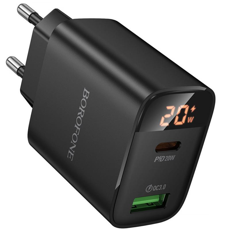 СЗУ Borofone BA96A Ilustre with digital display PD20W+QC3.0 (1USB-A/1C) Херсон - изображение 1