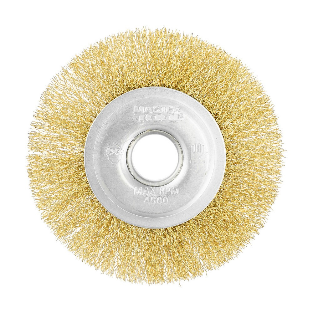 Щетка дисковая MASTERTOOL из латунированной рифленой проволоки Ø 125х22.2 мм 19-9112 Харьков - изображение 2