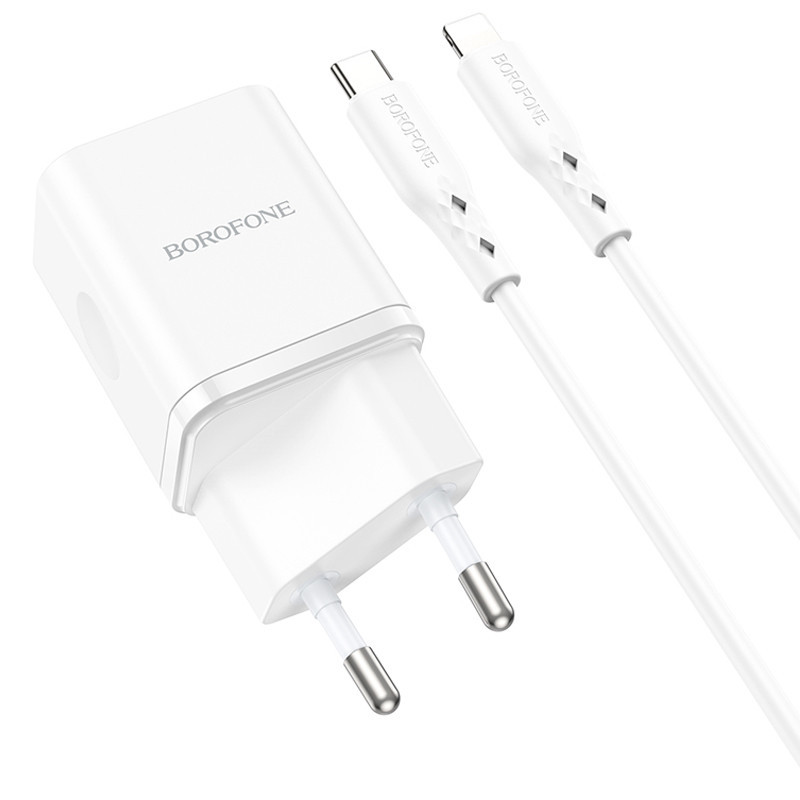 СЗУ Borofone BN7 PD20W+QC3.0 (1USB-A/1C) + кабель Type-C to Lightning Херсон - изображение 4