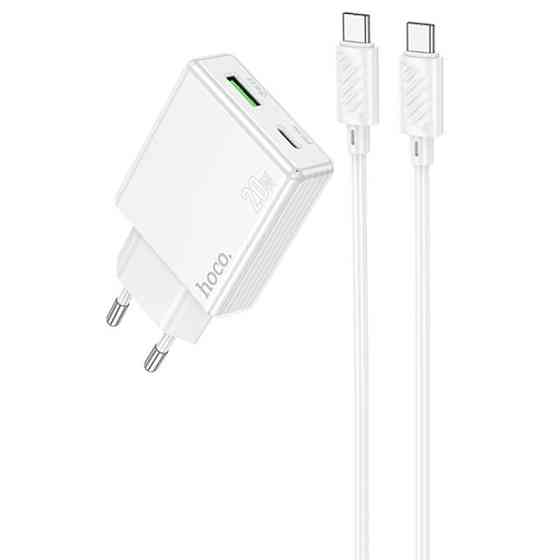 СЗУ Hoco C142A Direct PD20W+QC3.0 (1USB-A/1C) + кабель Type-C to Type-C Херсон