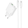 СЗУ Hoco C142A Direct PD20W+QC3.0 (1USB-A/1C) + кабель Type-C to Type-C Херсон