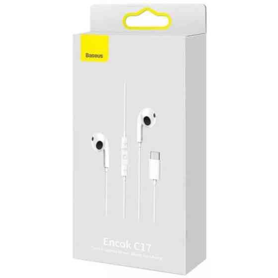 Навушники Baseus Encok Wired C17 Type-C White (NGCR010002) Харьков