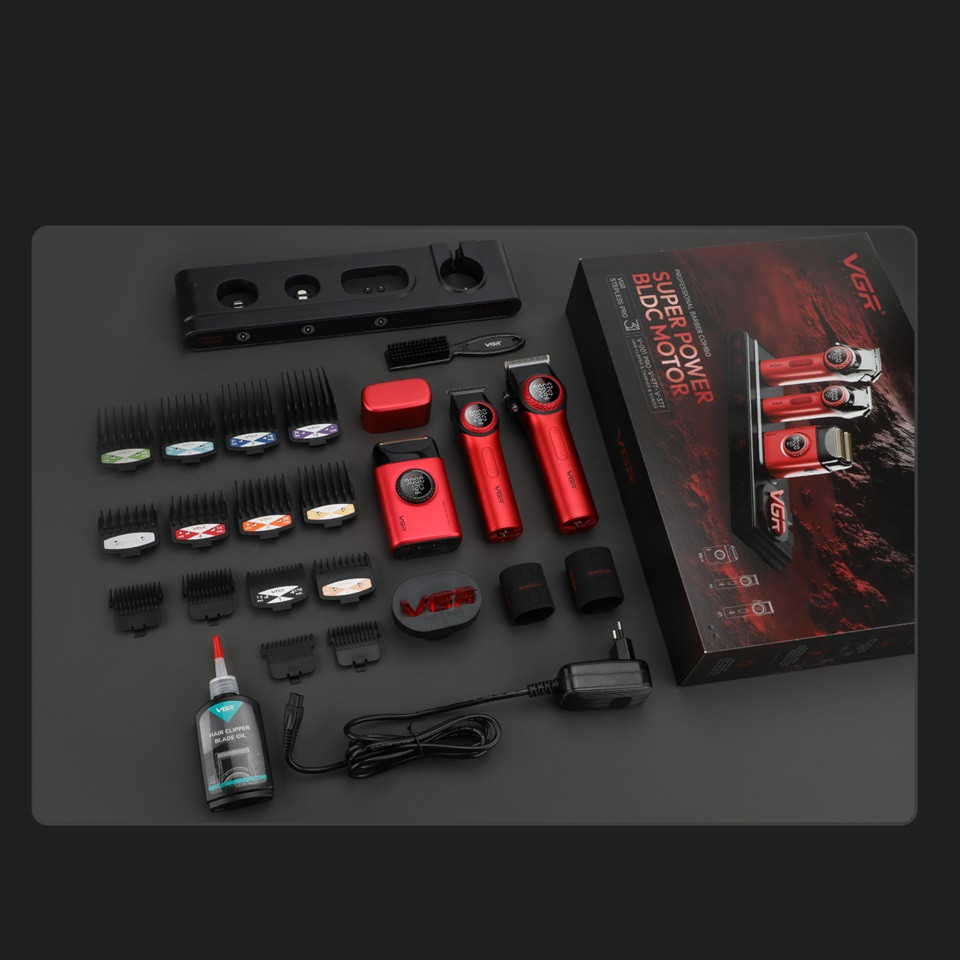 Комплект длят стрижки VGR STEPLERSS PRO 3 IN 1 RED красный Киев - изображение 7