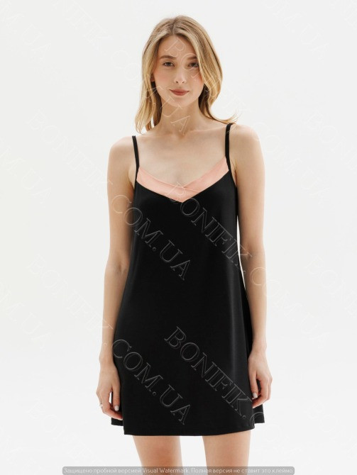 Женская ночная сорочка на тонкой бретели "Black Rose" (60049) (арт. 1577) Кривой Рог - изображение 1