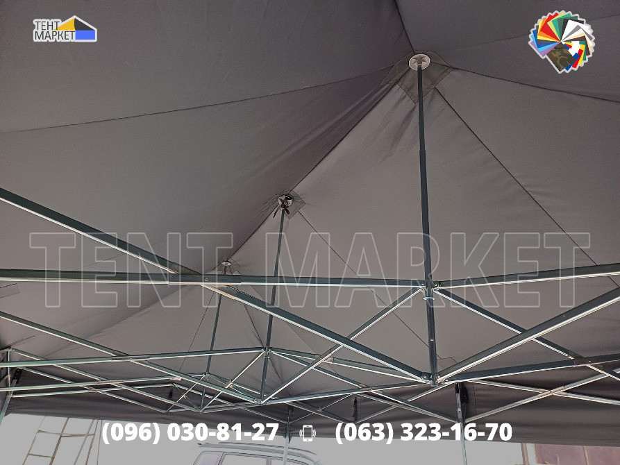 Шатер розсувний 6х3 Pro Extra Сірий з оцинкований каркас. Шатри намети виготовлення пошиття тенти Запоріжжя - зображення 3