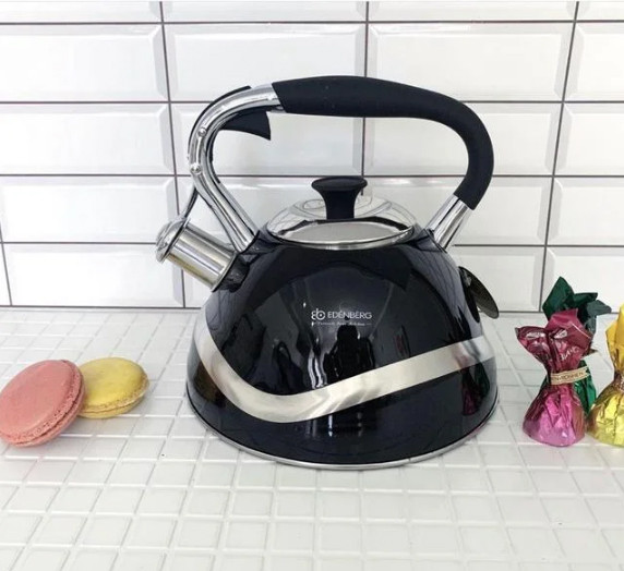 Чайник із свистком Edenberg EB-7010-Black 3 л чорний Київ - зображення 1