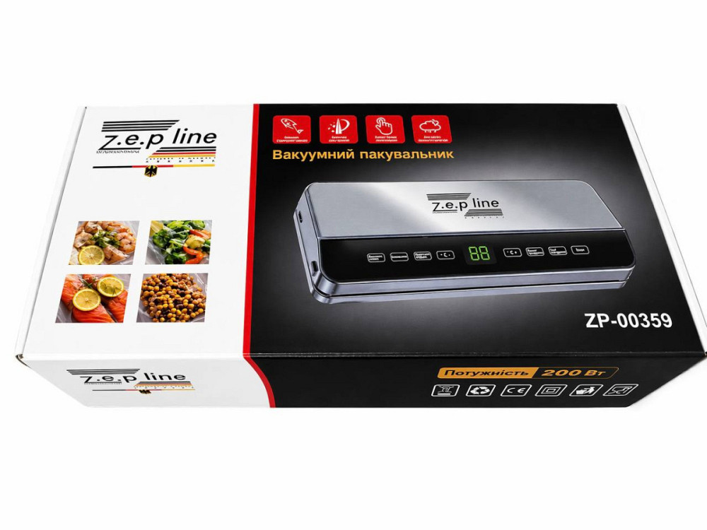 Вакууматор с 20 вакуумными пакетами и рулоном Zepline ZP-00359 200 Вт серебристый Київ - зображення 7