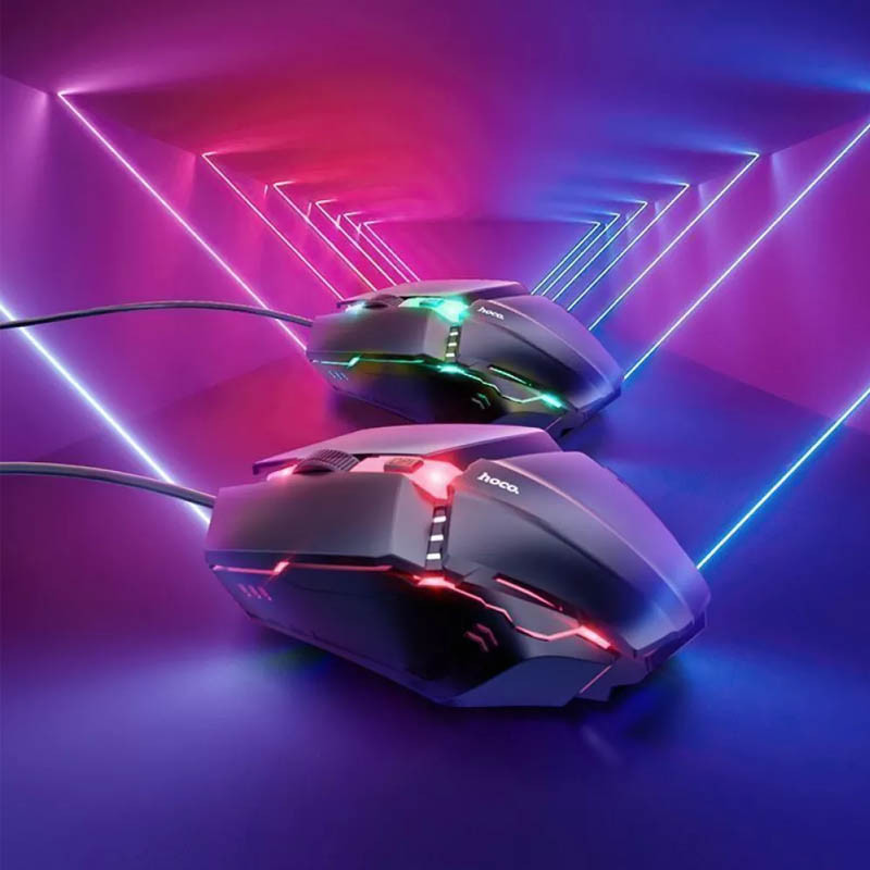 Клавиатура + мышь проводная Hoco GM18 Luminous RGB (English version) Херсон - изображение 4