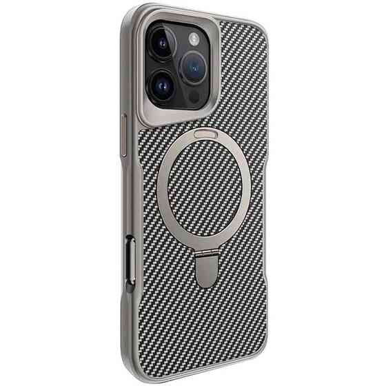 TPU+PC чехол Metal Buttons with MagSafe Carbon Ring для Apple iPhone 16 Pro (6.3") Херсон