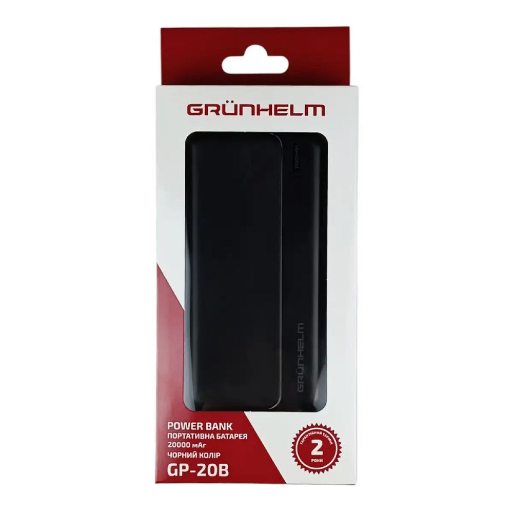 Повербанк Grunhelm GP-20B 20000 mAh черный Київ - зображення 6