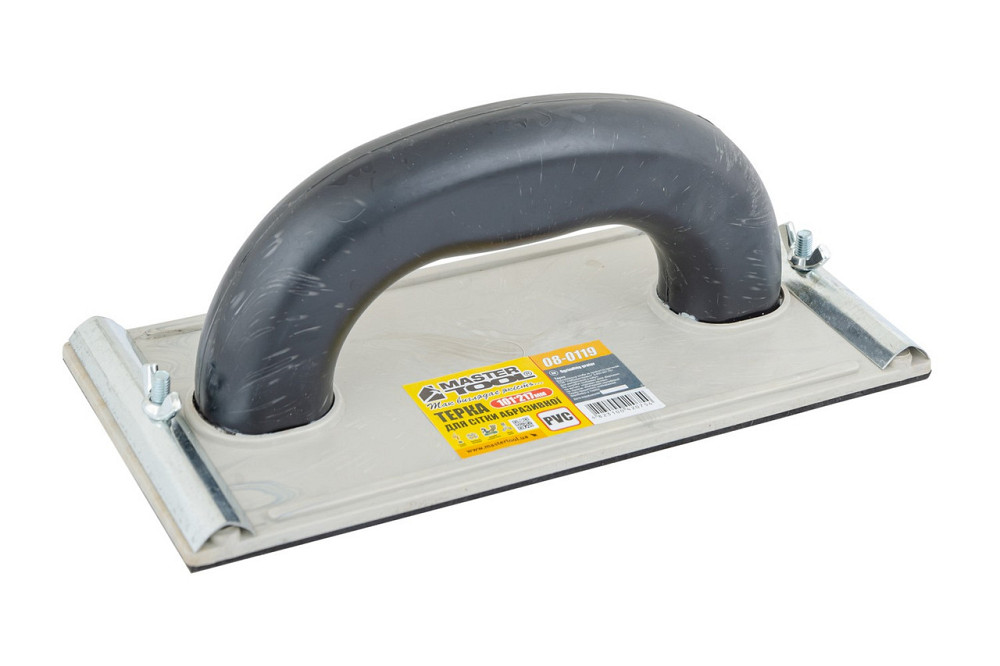 Терка пластиковая для сетки абразивной MASTERTOOL 101х217 мм жесткая платформа PVC 4 мм 08-0119 Харків - зображення 1