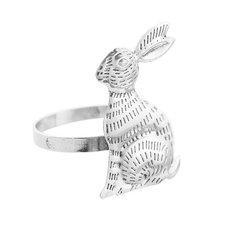 Кольца для сервировки Пасхальный Кролик 6 шт серебро Одесса - изображение 2