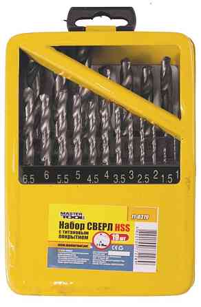 Набор сверл для металла MASTERTOOL 19 шт HSS WHITE 1-10 мм metal box 11-0119 Харків