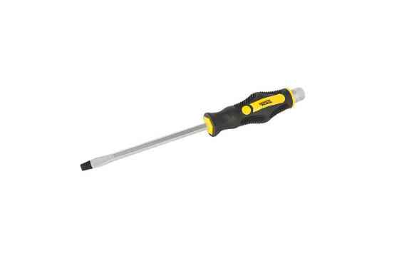 Отвёртка ударная шлицевая магнитная MASTERTOOL EXTERNAL HEX SL8х150 мм ручка с TPR покрытием 49-6815 Харків