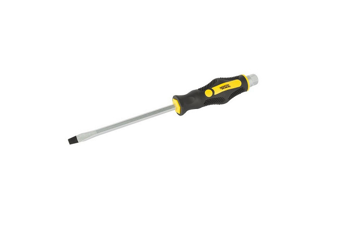 Отвёртка ударная шлицевая магнитная MASTERTOOL EXTERNAL HEX SL8х150 мм ручка с TPR покрытием 49-6815 Харків - зображення 1