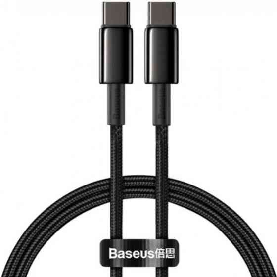 Кабель Baseus Tungsten Gold Fast Charging Type-C to Type-C 100W 1m Black (CATWJ-01) Харків