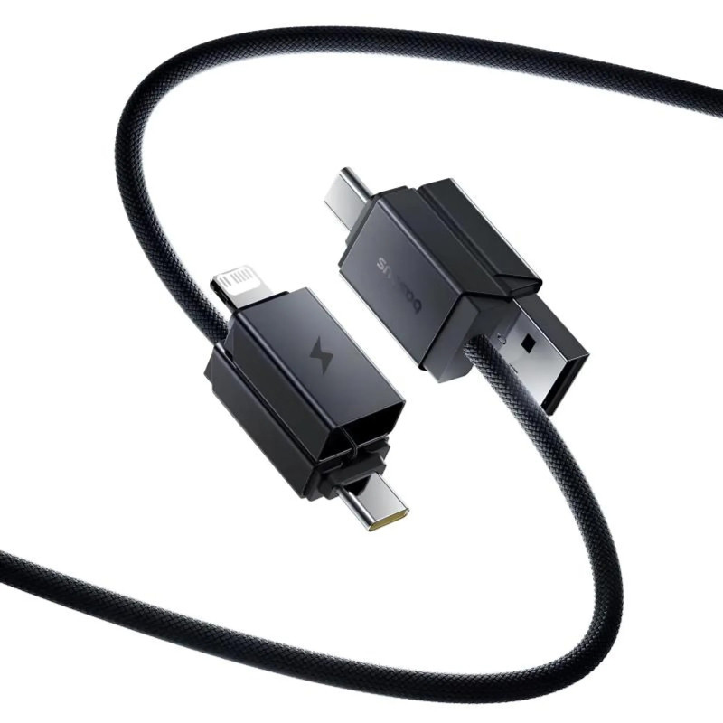 Дата кабель Baseus Versatile Two-for-Two USB/Type-C to Type-C/Lightning 60W (1m) (CB000162) Херсон - зображення 2