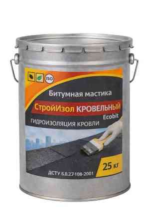 Битумная мастика ведро 25,0 кг СтройИзол Кровельный ЭКОБИТ ДСТУ Б В.2.7-108-2001 ( ГОСТ 30693-2000) Дніпро