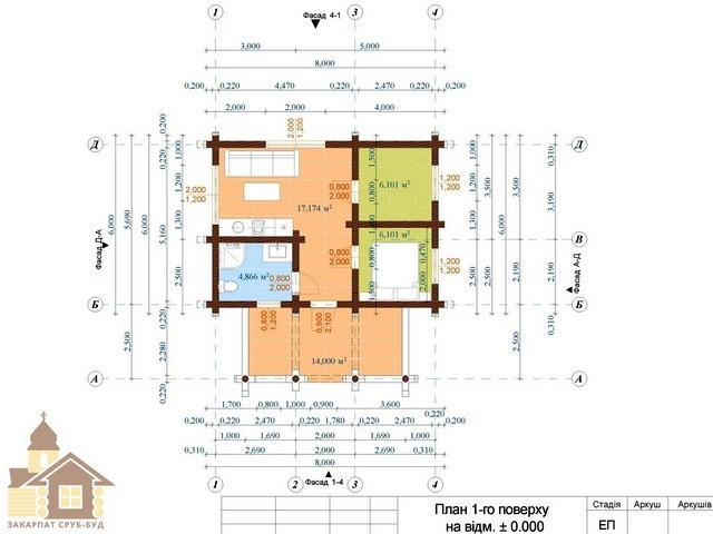 Купити зруб з брусу під ключ з індивідуальним проектом від Закарпат Зруб-Буд Одеса - зображення 3