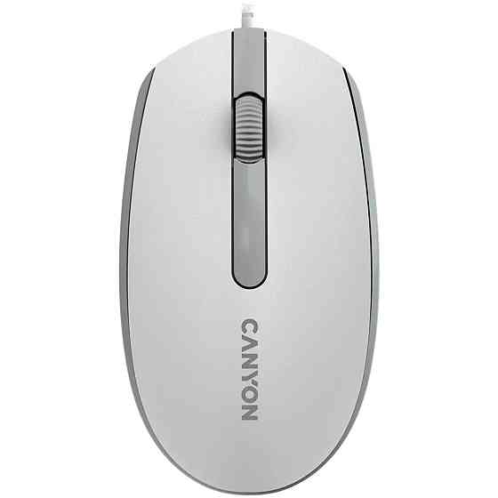Мышь компьютерная проводная Canyon M-10 White/Gray CNE-CMS10WG светло-серая Киев