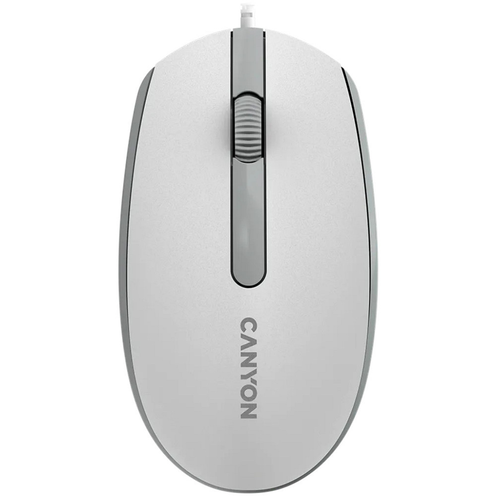 Мышь компьютерная проводная Canyon M-10 White/Gray CNE-CMS10WG светло-серая Киев - изображение 1